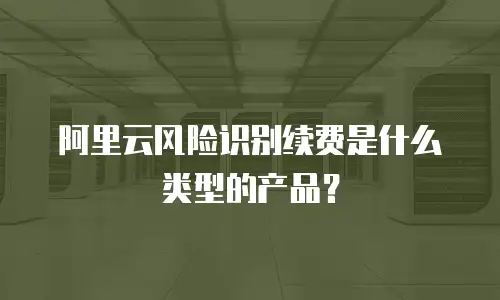 阿里云风险识别续费是什么类型的产品？