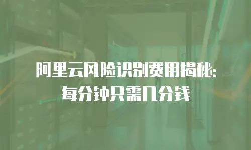 阿里云风险识别费用揭秘：每分钟只需几分钱