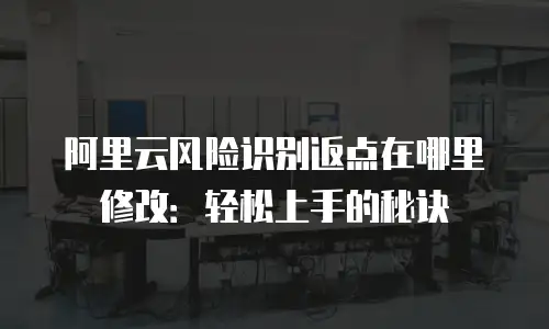 阿里云风险识别返点在哪里修改：轻松上手的秘诀