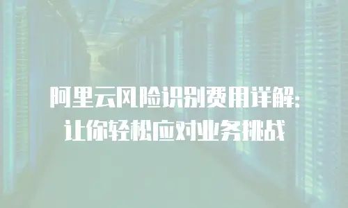 阿里云风险识别费用详解：让你轻松应对业务挑战
