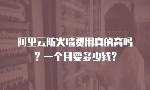 阿里云防火墙费用真的高吗？一个月要多少钱？