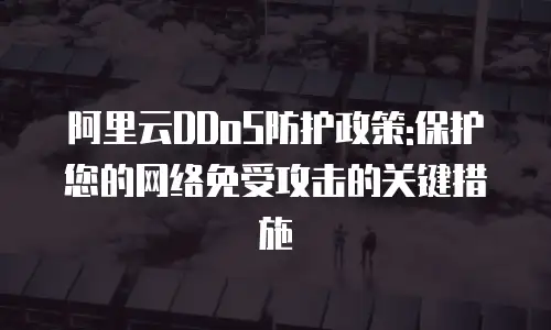 阿里云DDoS防护政策:保护您的网络免受攻击的关键措施