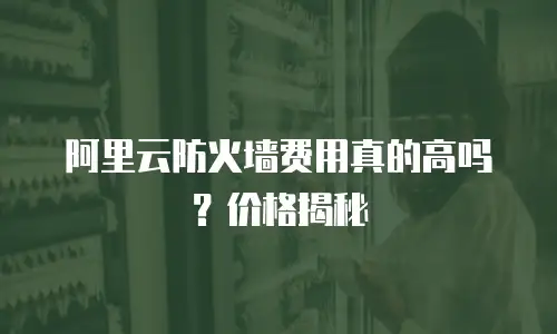 阿里云防火墙费用真的高吗？价格揭秘