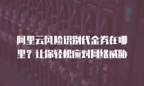 阿里云风险识别代金券在哪里？让你轻松应对网络威胁