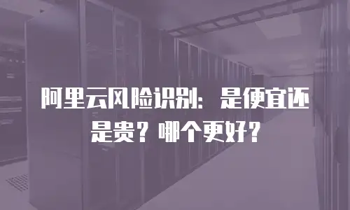 阿里云风险识别：是便宜还是贵？哪个更好？
