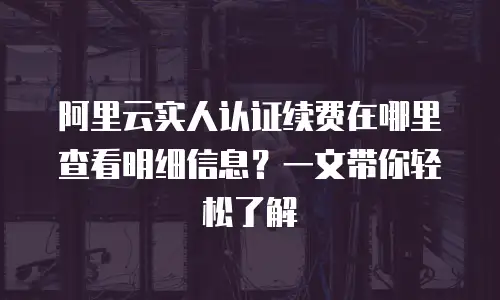 阿里云实人认证续费在哪里查看明细信息？一文带你轻松了解