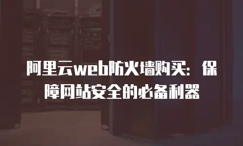 阿里云web防火墙购买：保障网站安全的必备利器