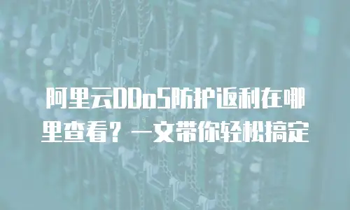 阿里云DDoS防护返利在哪里查看？一文带你轻松搞定
