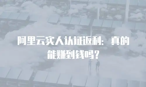 阿里云实人认证返利：真的能赚到钱吗？