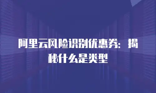 阿里云风险识别优惠券：揭秘什么是类型