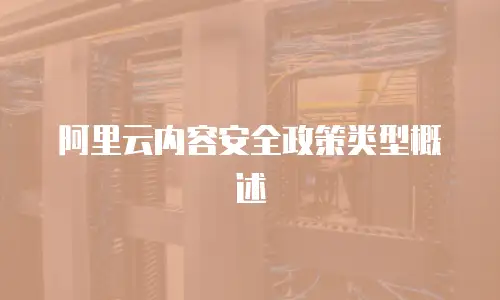 阿里云内容安全政策类型概述