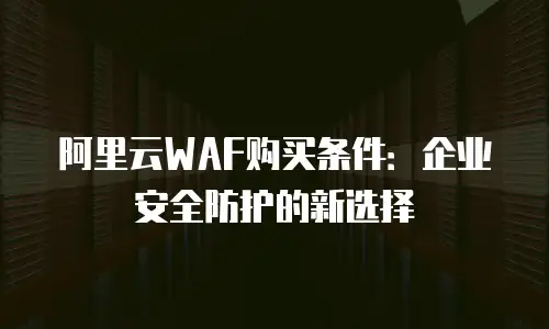 阿里云WAF购买条件：企业安全防护的新选择