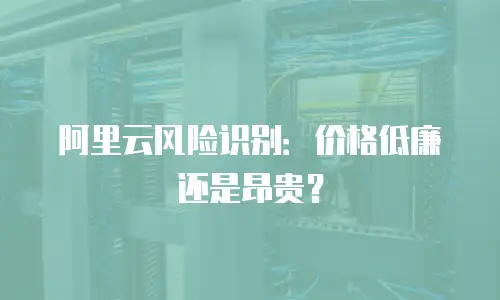 阿里云风险识别：价格低廉还是昂贵？