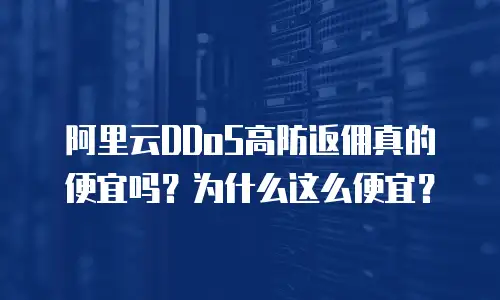 阿里云DDoS高防返佣真的便宜吗？为什么这么便宜？