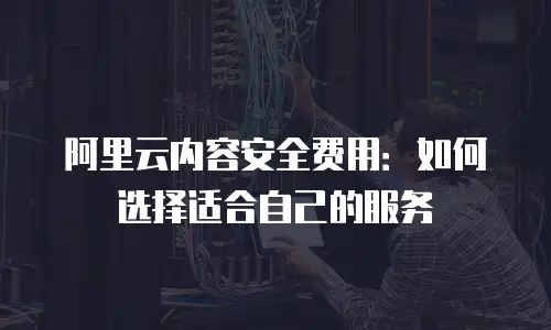 阿里云内容安全费用：如何选择适合自己的服务
