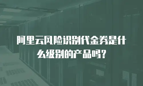 阿里云风险识别代金券是什么级别的产品吗？
