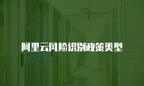 阿里云风险识别政策类型