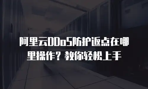 阿里云DDoS防护返点在哪里操作？教你轻松上手