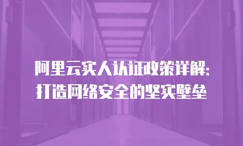 阿里云实人认证政策详解：打造网络安全的坚实壁垒