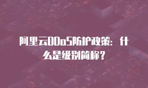 阿里云DDoS防护政策：什么是级别简称？
