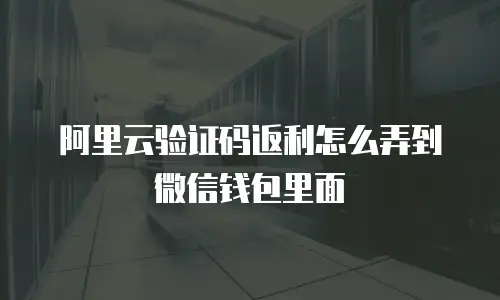 阿里云验证码返利怎么弄到微信钱包里面