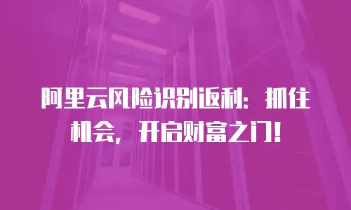 阿里云风险识别返利：抓住机会，开启财富之门！