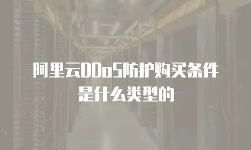 阿里云DDoS防护购买条件是什么类型的