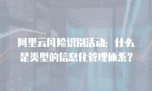 阿里云风险识别活动：什么是类型的信息化管理体系？