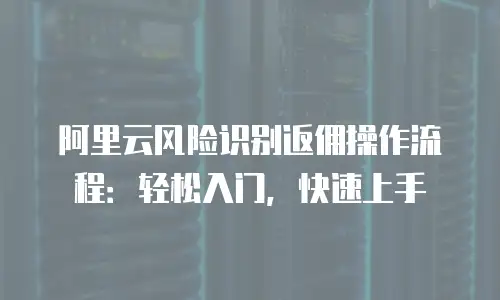 阿里云风险识别返佣操作流程：轻松入门，快速上手