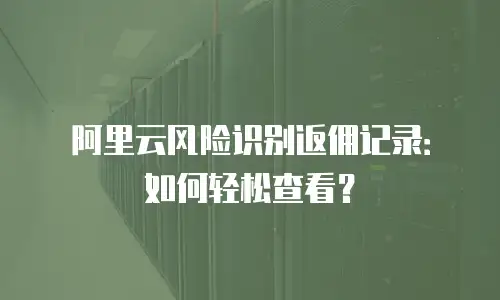 阿里云风险识别返佣记录：如何轻松查看？