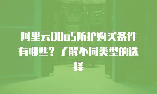 阿里云DDoS防护购买条件有哪些？了解不同类型的选择