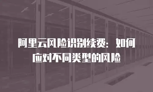 阿里云风险识别续费：如何应对不同类型的风险