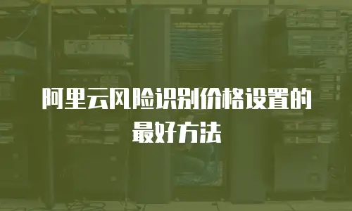 阿里云风险识别价格设置的最好方法
