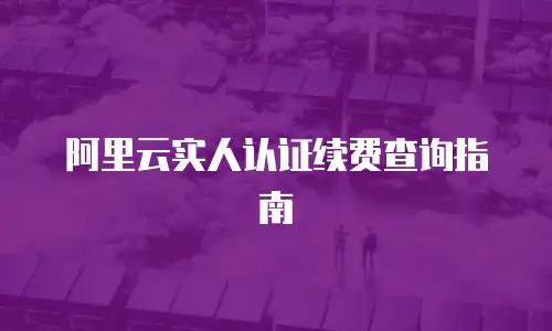 阿里云实人认证续费查询指南