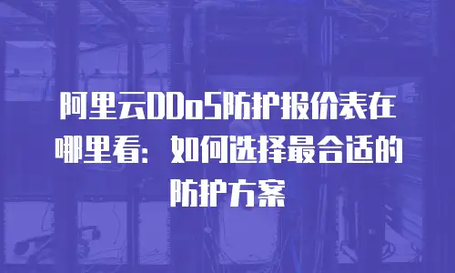 阿里云DDoS防护报价表在哪里看：如何选择最合适的防护方案