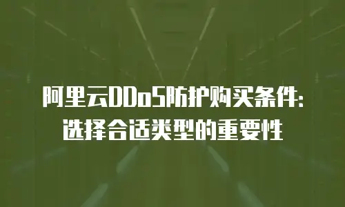 阿里云DDoS防护购买条件：选择合适类型的重要性