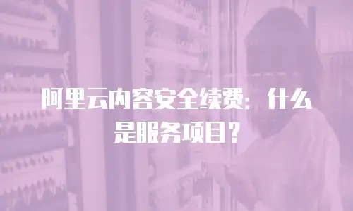阿里云内容安全续费：什么是服务项目？