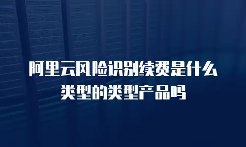 阿里云风险识别续费是什么类型的类型产品吗