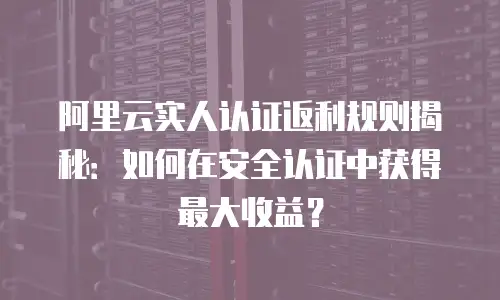 阿里云实人认证返利规则揭秘：如何在安全认证中获得最大收益？