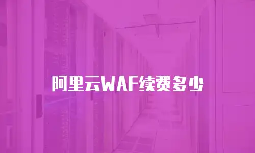 阿里云WAF续费多少