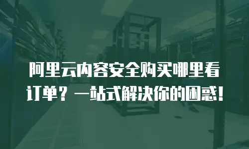 阿里云内容安全购买哪里看订单？一站式解决你的困惑！