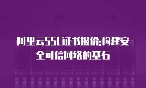 阿里云SSL证书报价:构建安全可信网络的基石