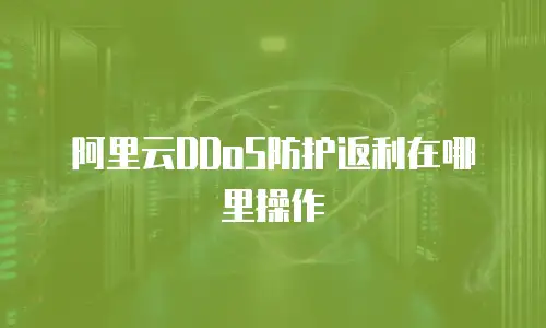 阿里云DDoS防护返利在哪里操作