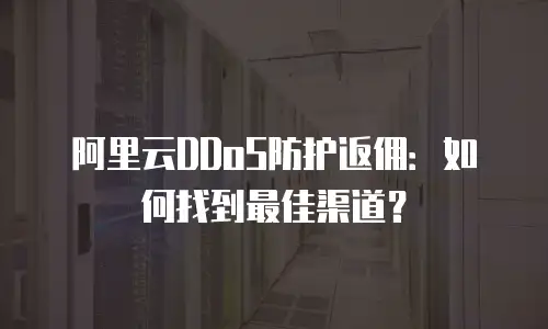 阿里云DDoS防护返佣：如何找到最佳渠道？