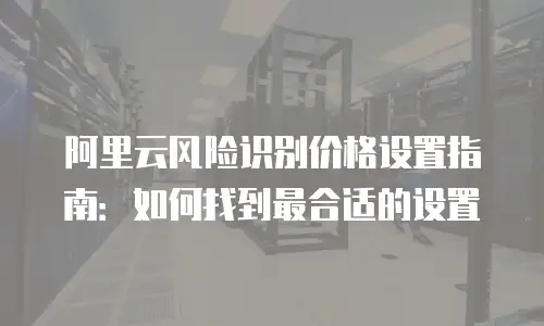阿里云风险识别价格设置指南：如何找到最合适的设置