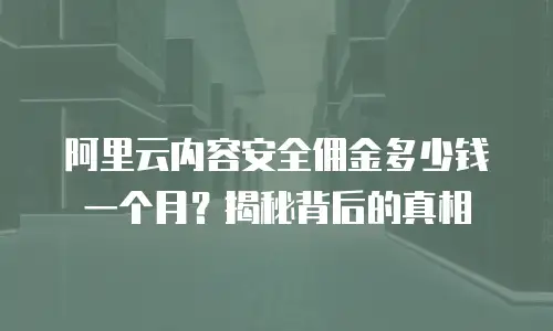 阿里云内容安全佣金多少钱一个月？揭秘背后的真相