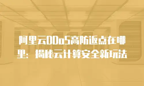 阿里云DDoS高防返点在哪里：揭秘云计算安全新玩法