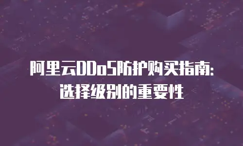阿里云DDoS防护购买指南：选择级别的重要性
