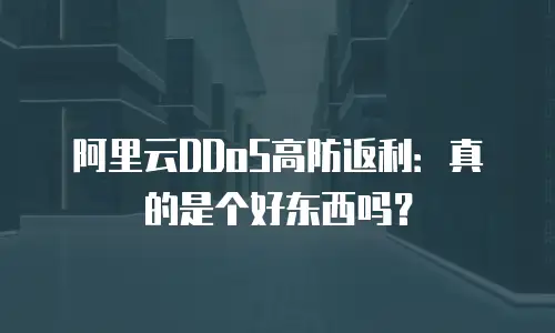 阿里云DDoS高防返利：真的是个好东西吗？
