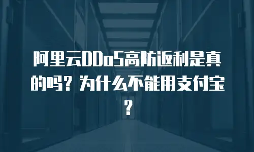 阿里云DDoS高防返利是真的吗？为什么不能用支付宝？